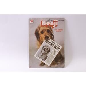 Benji, Coloring Book, Uncolored, 1979, Whitman, Vintage, ~ 251210-WH 1377